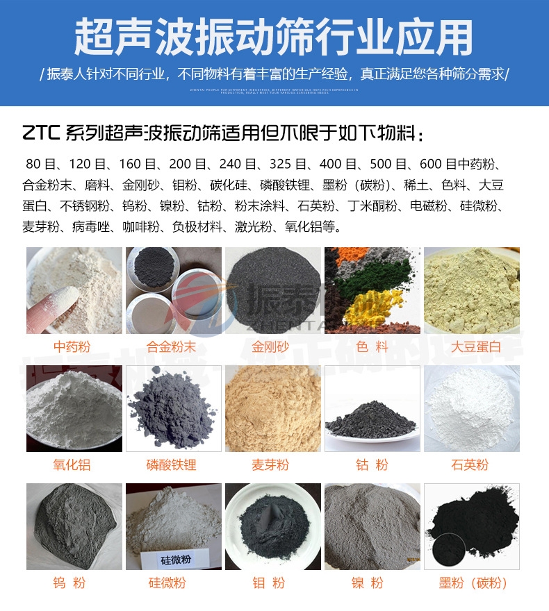 氧化铬绿超声波振动筛行业应用